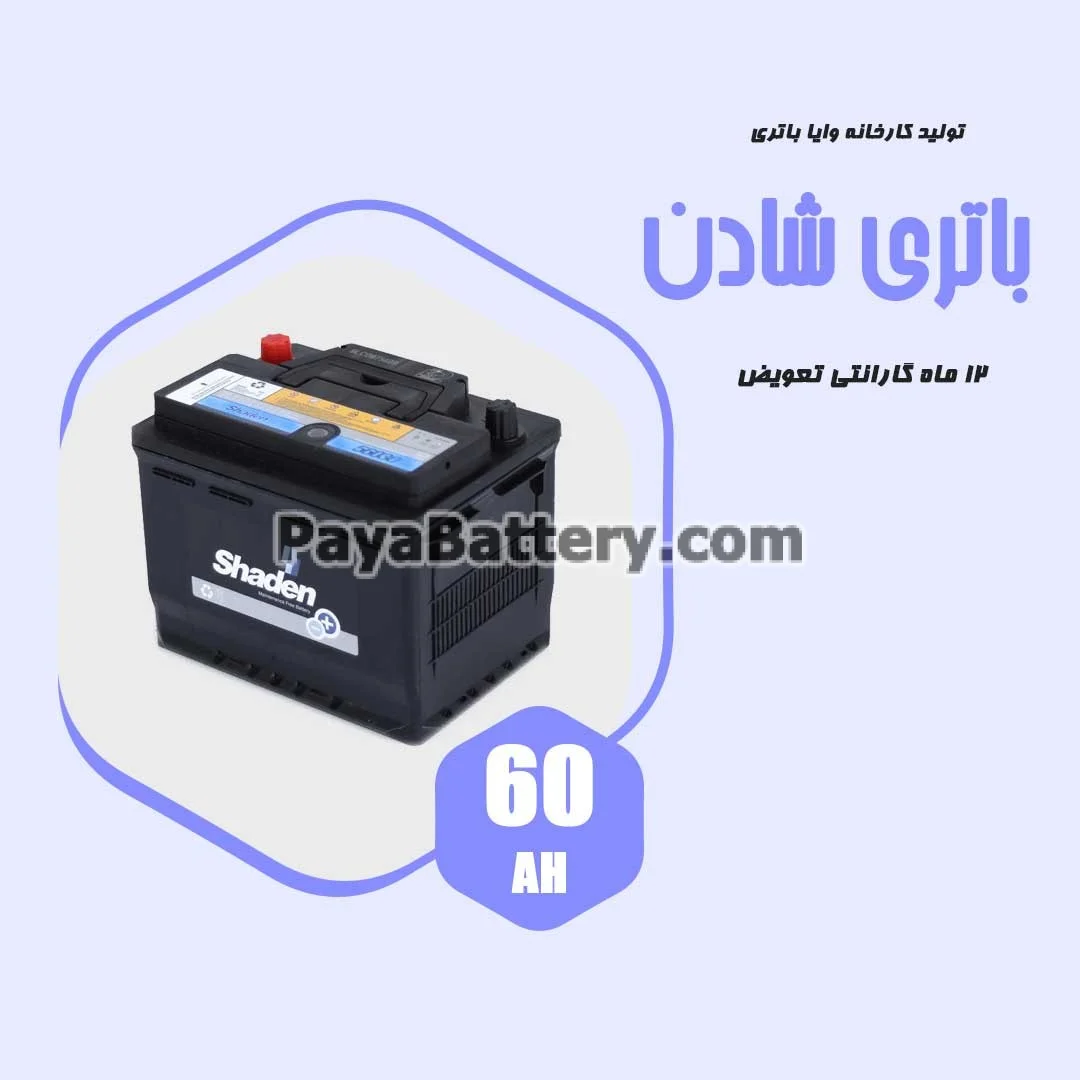باتری 60 آمپر شادن وایا باتری
