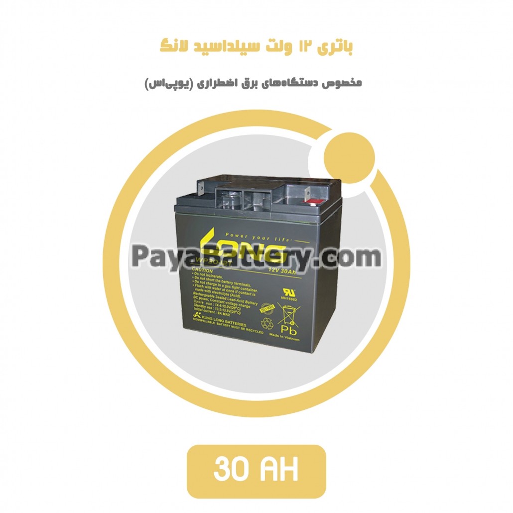 باتری 30 آمپر ساعت یو پی اس لانگ