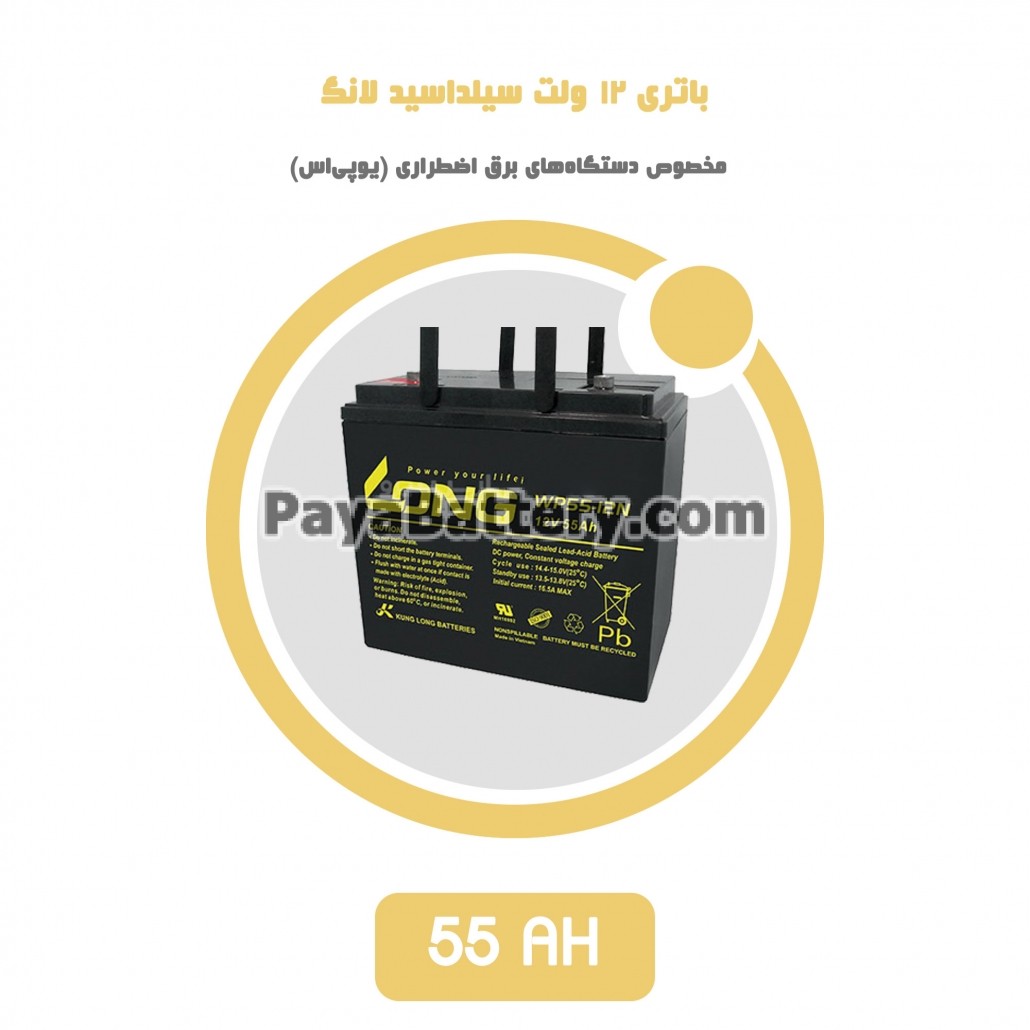 باتری 55 آمپر ساعت یو پی اس لانگ