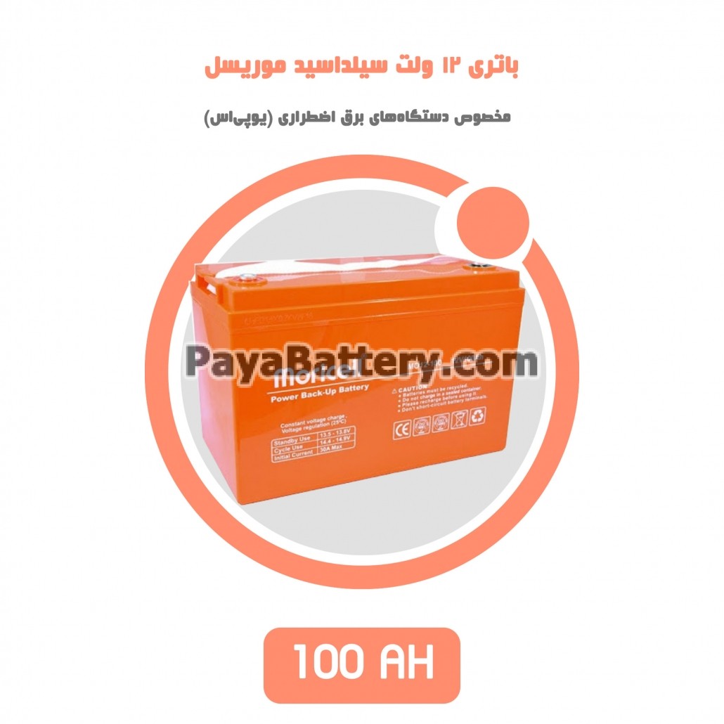 باتری 100 آمپر ساعت یو پی اس موریسل