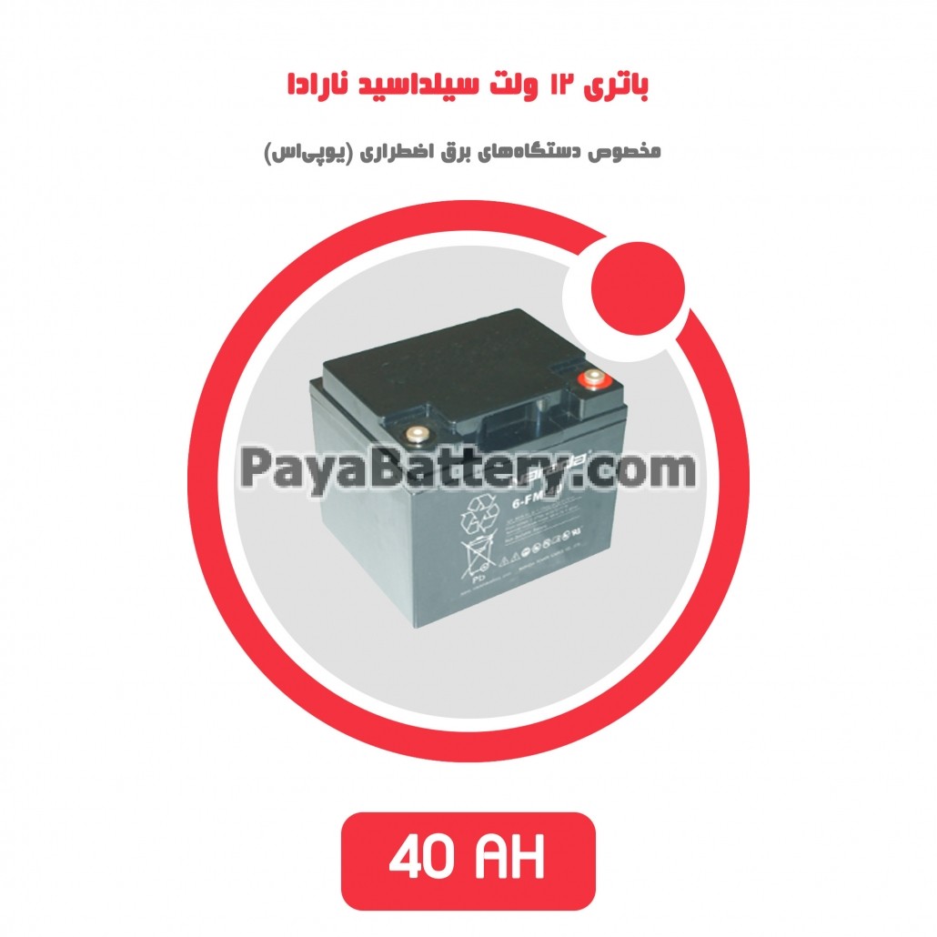 باتری 40 آمپر ساعت یو پی اس نارادا