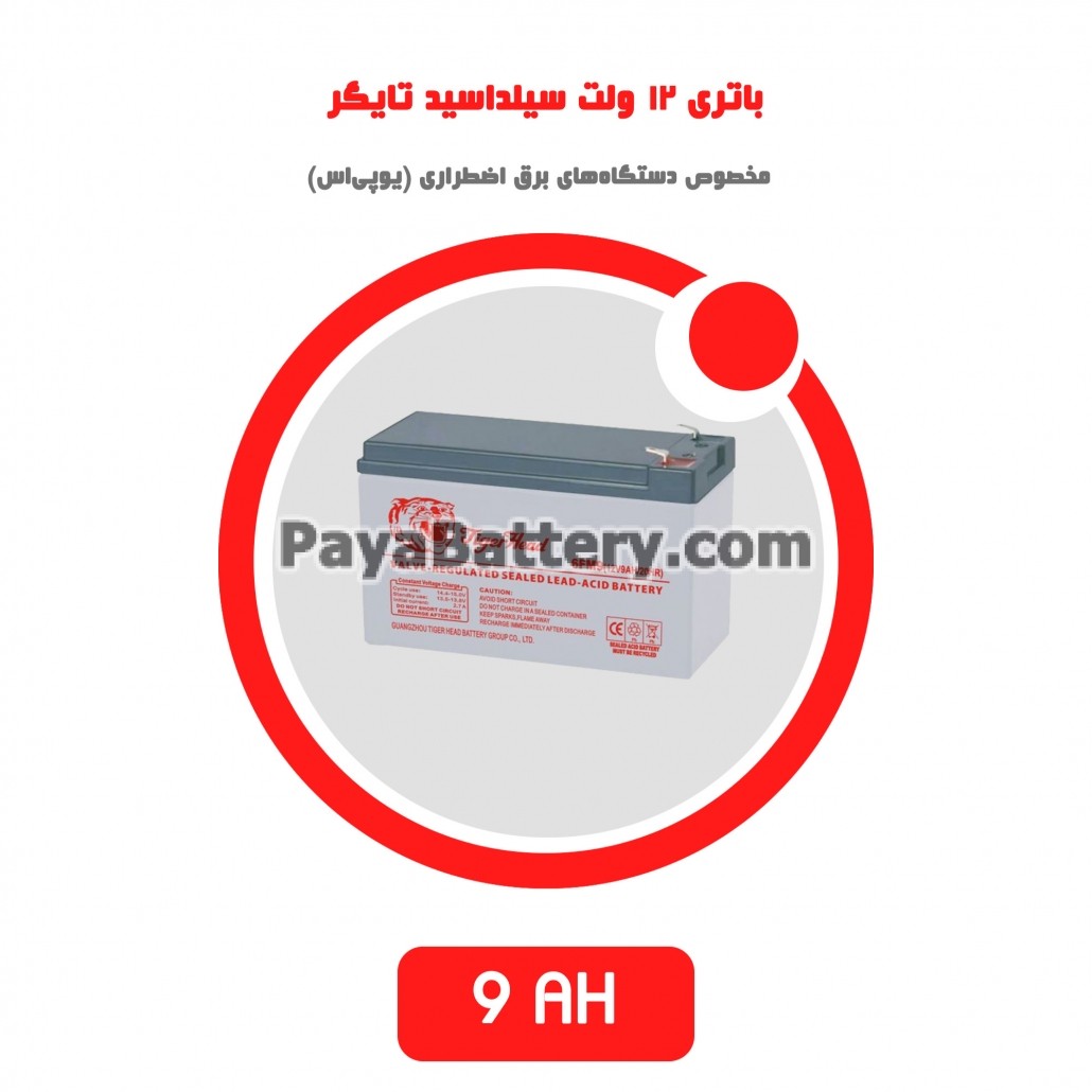 باتری 9 آمپر ساعت یو پی اس تایگر
